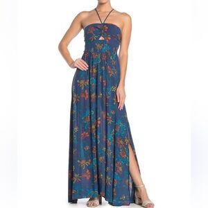 Free People One Step Ahead Maxi Dress in blue size XS
